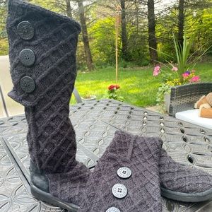 UGG tall black diamond knit boots